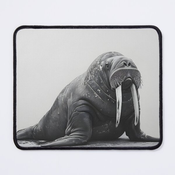 Item preview, Black and White Walrus Pencil Drawing designed and sold by Pencil-Art.