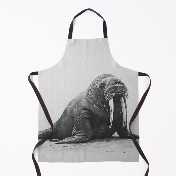 Item preview, Black and White Walrus Pencil Drawing designed and sold by Pencil-Art.