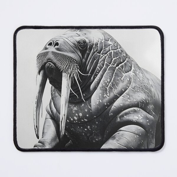 Item preview, Black and White Walrus Pencil Drawing designed and sold by Pencil-Art.