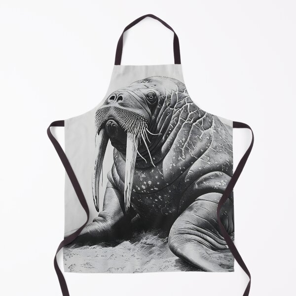 Item preview, Black and White Walrus Pencil Drawing designed and sold by Pencil-Art.