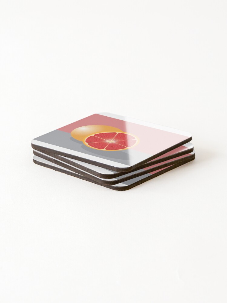 Thumbnail 4 of 5, Coasters (Set of 4), Grapefruit designed and sold by Graphizzy.