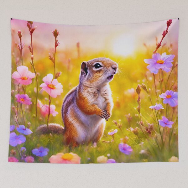 Item preview, Cute Ground Squirrel Amid Flowers designed and sold by Tom-Johnson.