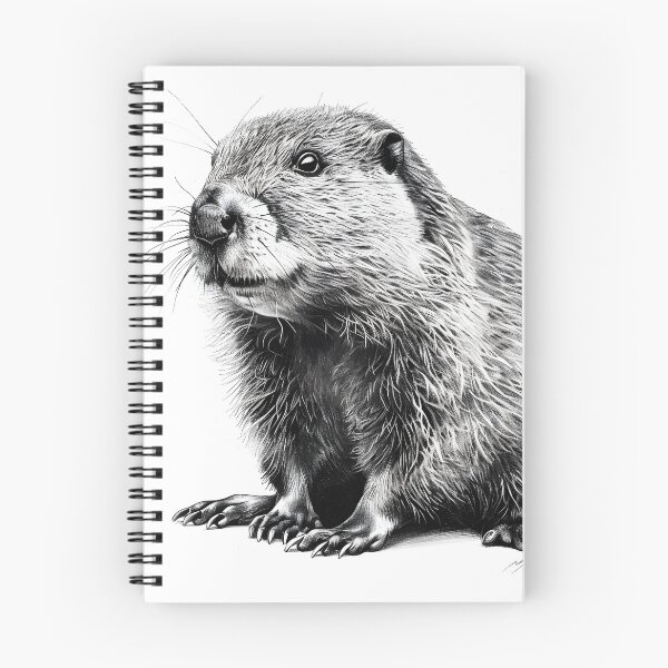 Artikelvorschau, Schwarz-weiße Biber-Bleistiftzeichnung entworfen und verkauft von Pencil-Art.