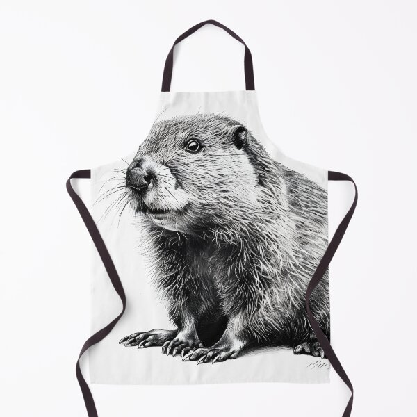Item preview, Black and white beaver pencil drawing designed and sold by Pencil-Art.