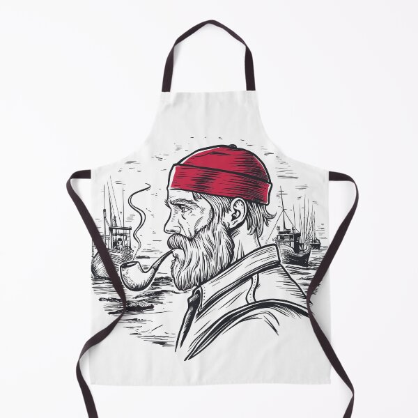 Item preview, Maritime Adventure Fisherman T-Shirt - Bearded Sailor Line Art designed and sold by EM DESIGN STUDIO.