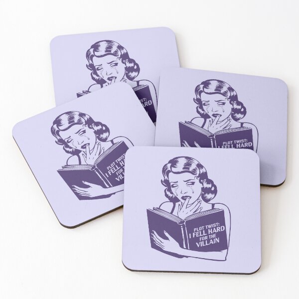 Item preview, I Fell Hard For The Villain Blue Vintage Retro for Book Lover designed and sold by BookWishEra.