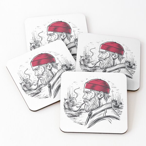 Item preview, Maritime Adventure Fisherman T-Shirt - Bearded Sailor Line Art designed and sold by EM DESIGN STUDIO.