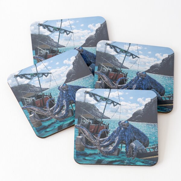 Item preview, Kraken Attacking a Tall Ship in the Water designed and sold by jrtwynam.