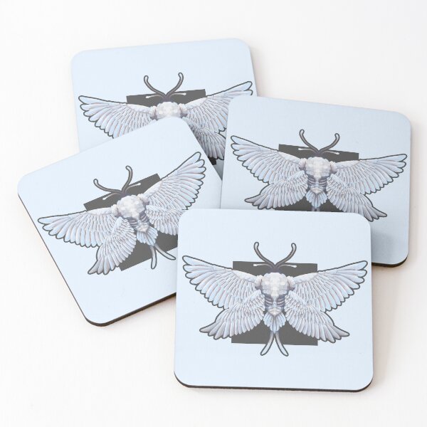 Item preview, Note Bird Moth Painted - Square designed and sold by TeaAragonArt.