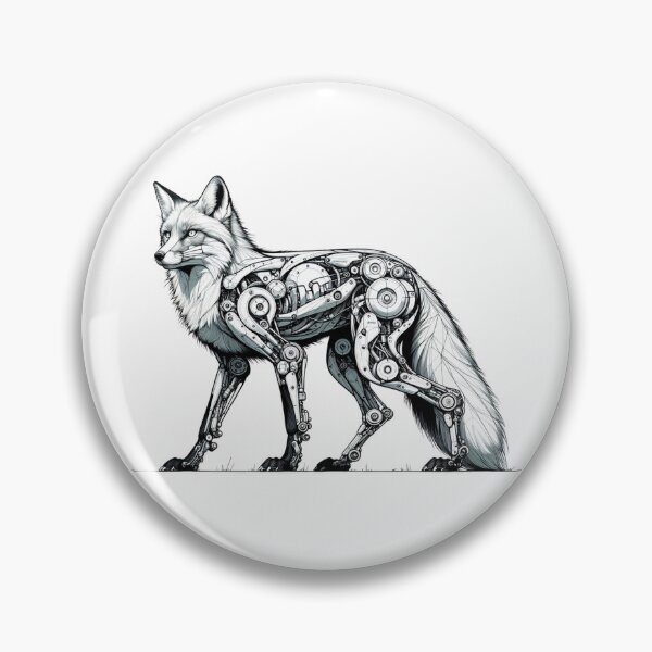 Item preview, Cybernetic Fox Artwork - Fusion of Nature & Machine designed and sold by MiszungART.