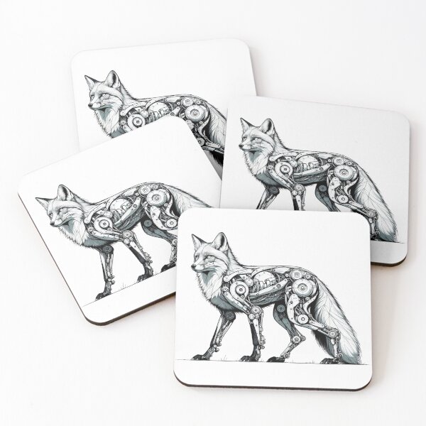 Item preview, Cybernetic Fox Artwork - Fusion of Nature & Machine designed and sold by MiszungART.