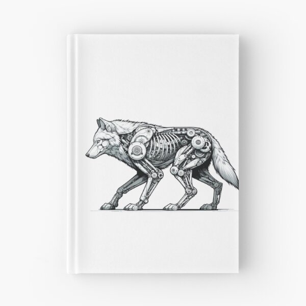 Item preview, Mechanical Wolf Artwork - Nature Meets Technology designed and sold by MiszungART.