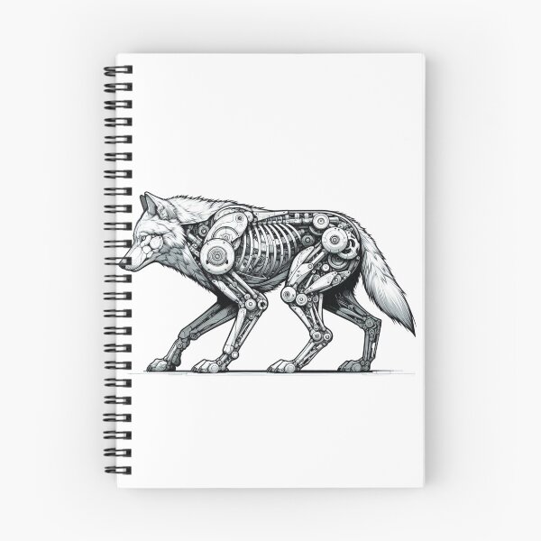 Item preview, Mechanical Wolf Artwork - Nature Meets Technology designed and sold by MiszungART.