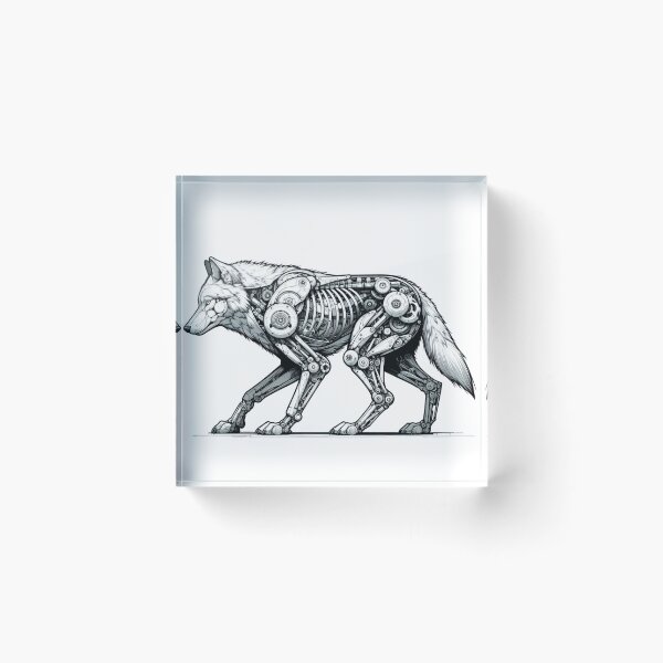 Item preview, Mechanical Wolf Artwork - Nature Meets Technology designed and sold by MiszungART.