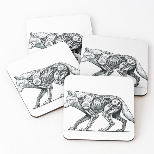 Item preview, Mechanical Wolf Artwork - Nature Meets Technology designed and sold by MiszungART.