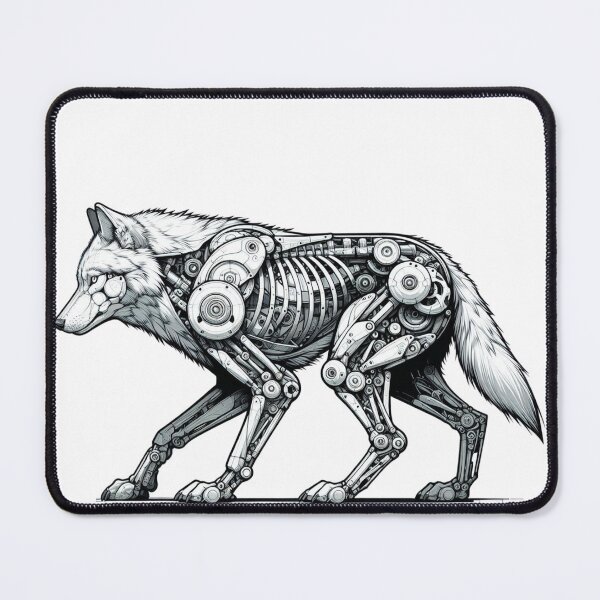 Item preview, Mechanical Wolf Artwork - Nature Meets Technology designed and sold by MiszungART.