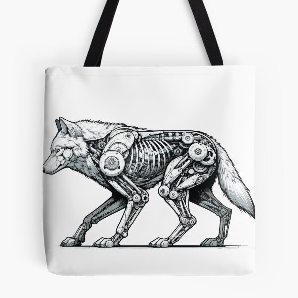 Item preview, Mechanical Wolf Artwork - Nature Meets Technology designed and sold by MiszungART.