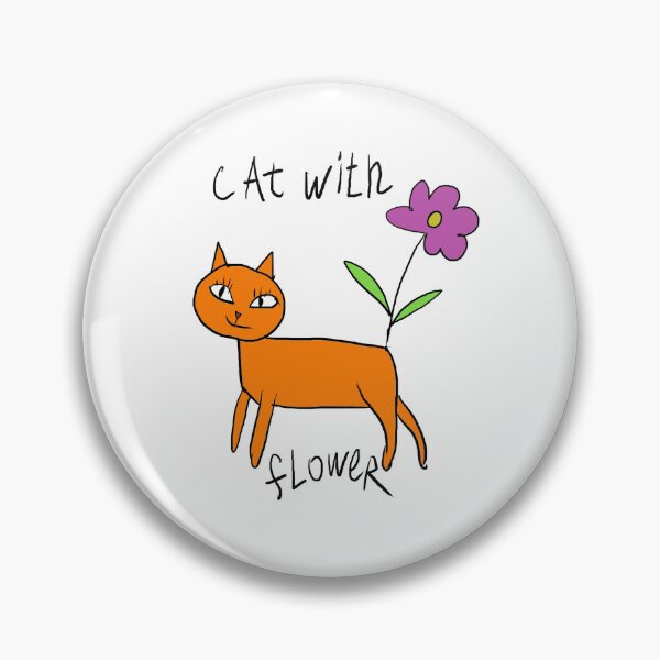 Item preview,  funny primitive cat and flower designed and sold by sonaadalian.