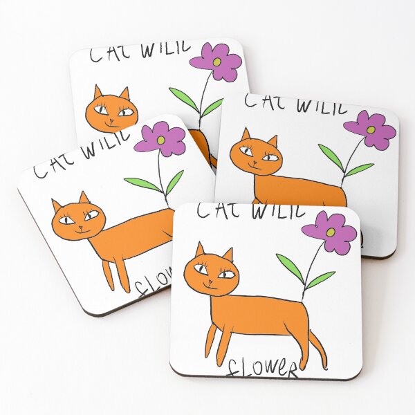 Item preview,  funny primitive cat and flower designed and sold by sonaadalian.