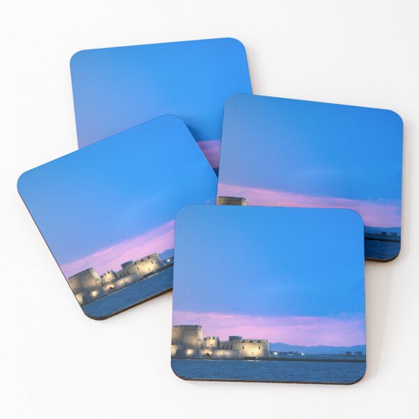 Item preview, Sunset sky over Bourtzi water fortress in Nafplio, Peloponnese, Greece designed and sold by goceris.