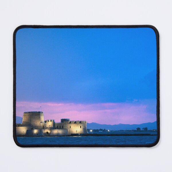 Item preview, Sunset sky over Bourtzi water fortress in Nafplio, Peloponnese, Greece designed and sold by goceris.
