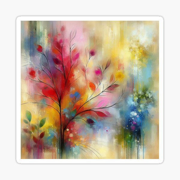 Item preview, Wild Flower Meadow An abstract art painting that combines vibrant colors and artistic touches designed and sold by Halowi99.