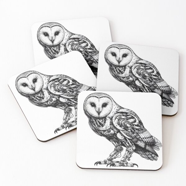 Item preview, Mechanical Majesty Owl - Intricate Cybernetic Artwork designed and sold by MiszungART.