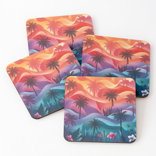 Item preview, Mesmerizing Gradient with Palm Trees and Tropical Flowers on designed and sold by DesigntshirtWB.