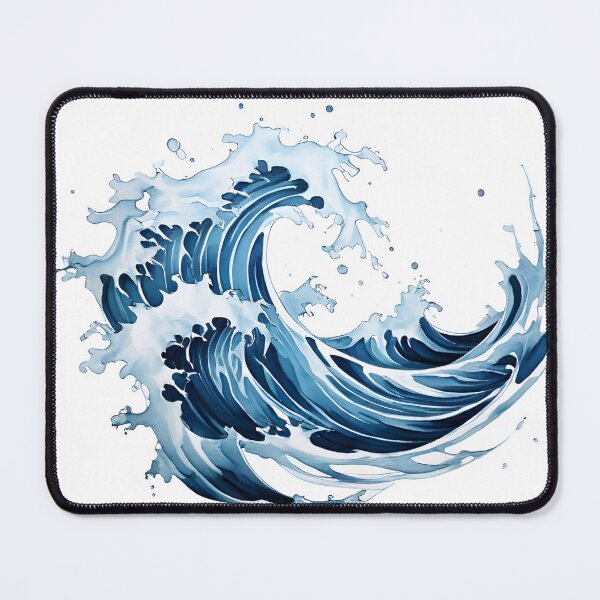 Item preview, a blue and white drawing of a wave designed and sold by Enga6.