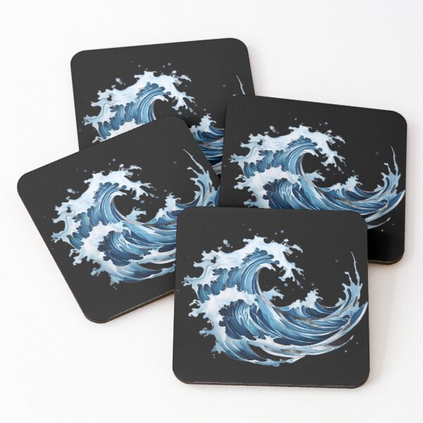 Item preview, a blue and white drawing of a wave designed and sold by Enga6.