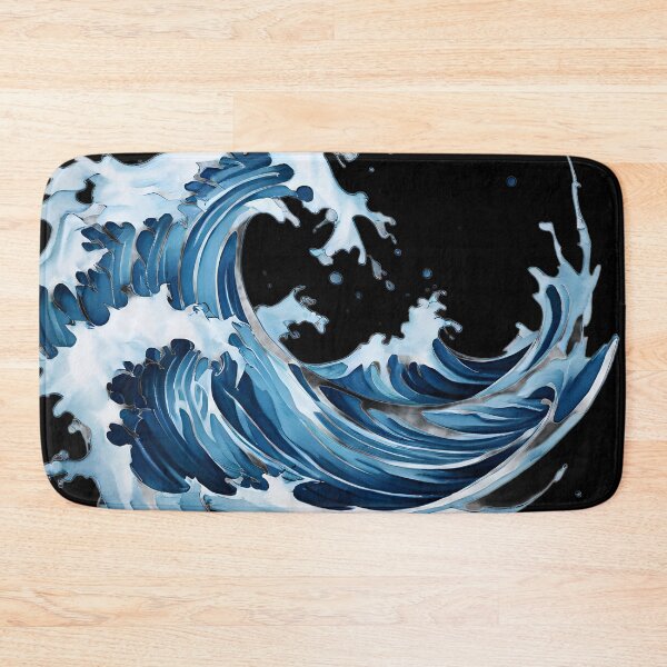 Item preview, a blue and white drawing of a wave designed and sold by Enga6.