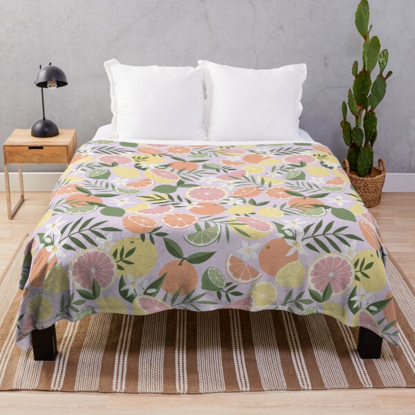 Item preview, Tropical Citrus Fruits - pastels on lilac - pattern by Cecca Designs designed and sold by Cecca-Designs.
