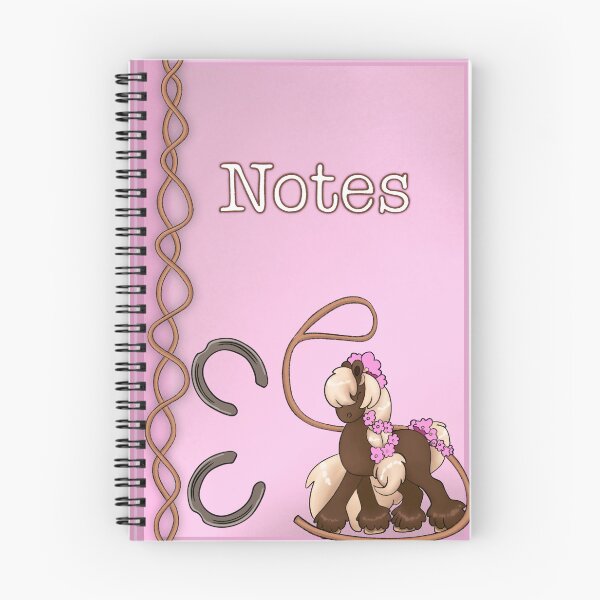 Item preview, Horsey Note Book with Pink Flowers designed and sold by TrumpetArt25.