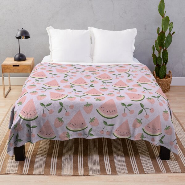 Item preview, Watermelon, cherries and strawberries - pink on lilac, by Cecca Designs designed and sold by Cecca-Designs.