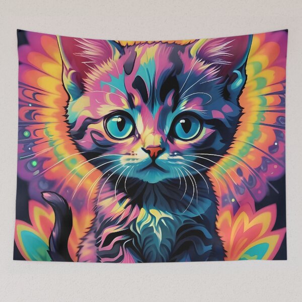 Aperçu de l'œuvre Psychedelic Kitty créée et vendue par ChimericCreate.