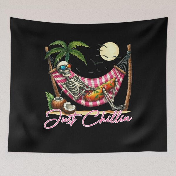 Item preview, Skeleton Just Chillin' In A Hammock At Beach designed and sold by AlienOccupation.