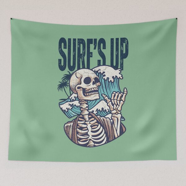 Item preview, Surfing Skeleton Surf's Up  designed and sold by CreepyCornerArt.