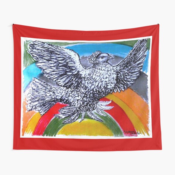 Artikel-Vorschau von TAUBE DES FRIEDENS: Vintage 1952 Rainbow Painting Print, designt und verkauft von posterbobs.