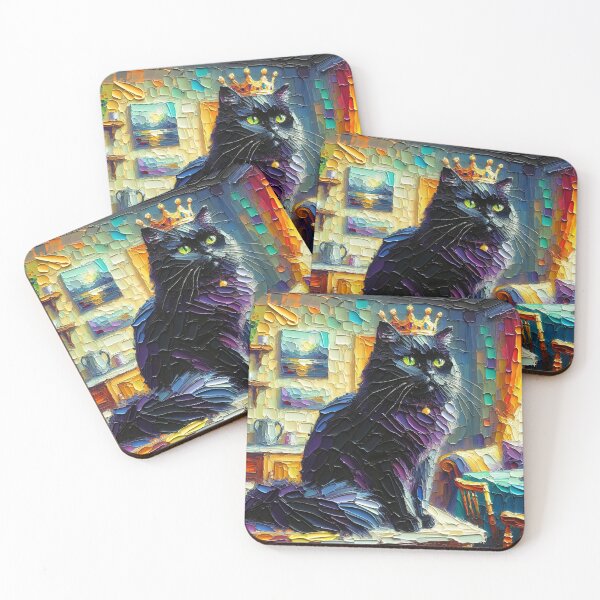 Item preview, Black cat wearing a crown designed and sold by PetPaletteCards.