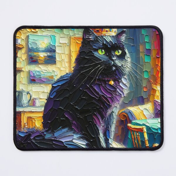 Item preview, Black cat wearing a crown designed and sold by PetPaletteCards.