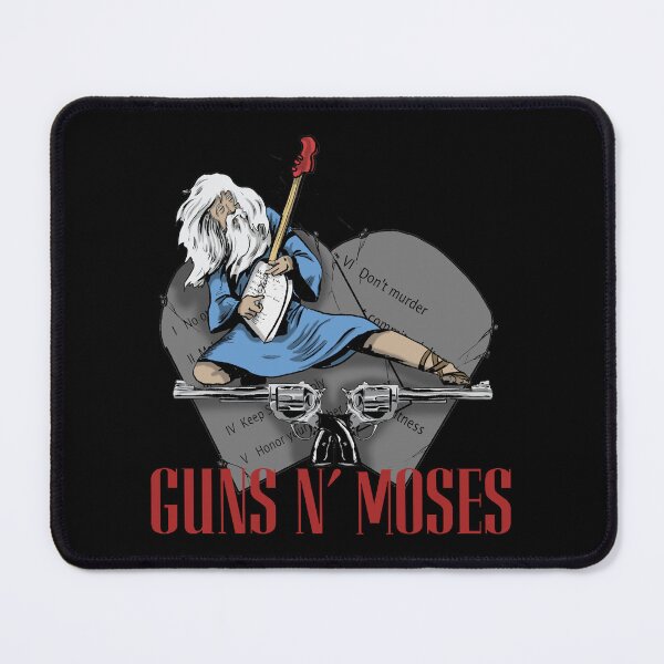 Item preview, Guns N' Moses with the 10 commandments, electric guitar, and 10 commandments designed and sold by WeAreAwakeNow.