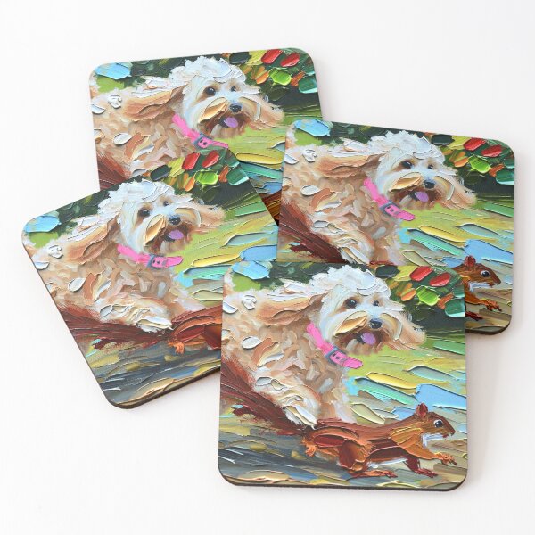 Item preview, Dog chasing squirrel designed and sold by PetPaletteCards.