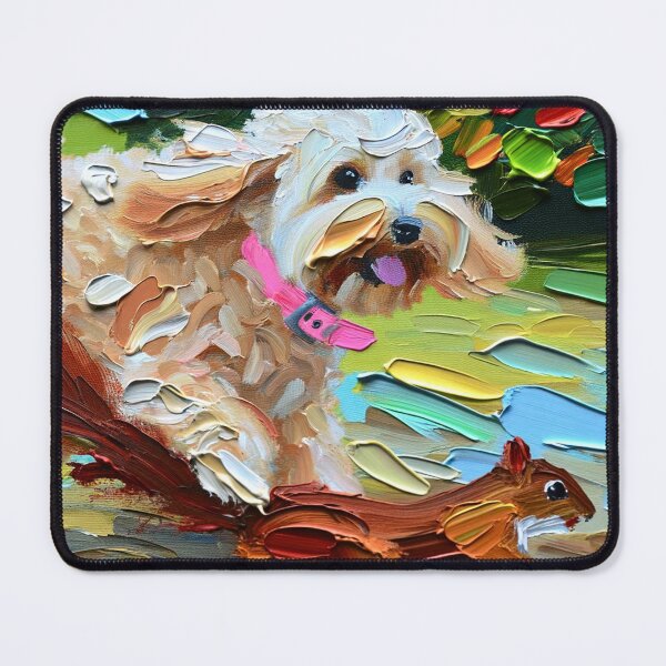 Item preview, Dog chasing squirrel designed and sold by PetPaletteCards.