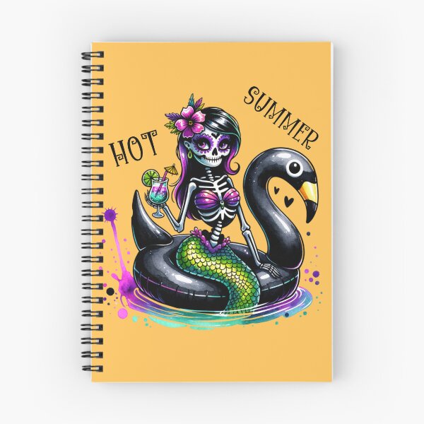 Item preview, Summerween :Goth Summer Skeleton Mermaid on Swan Float designed and sold by ArtFeverShop.