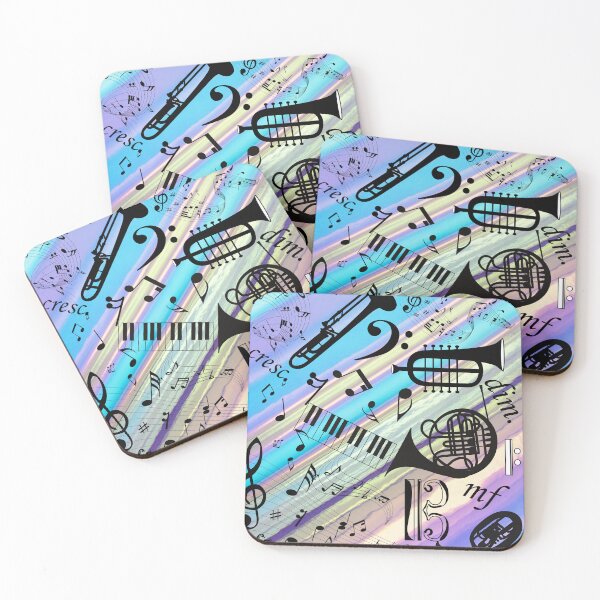 Item preview, Collage Of Various Musical Instruments On Colored Stripes designed and sold by BrightrDayMusicArt.