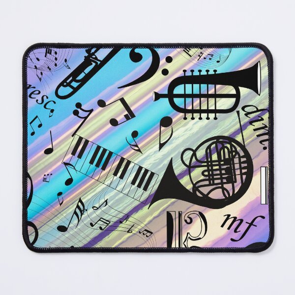 Item preview, Collage Of Various Musical Instruments On Colored Stripes designed and sold by BrightrDayMusicArt.