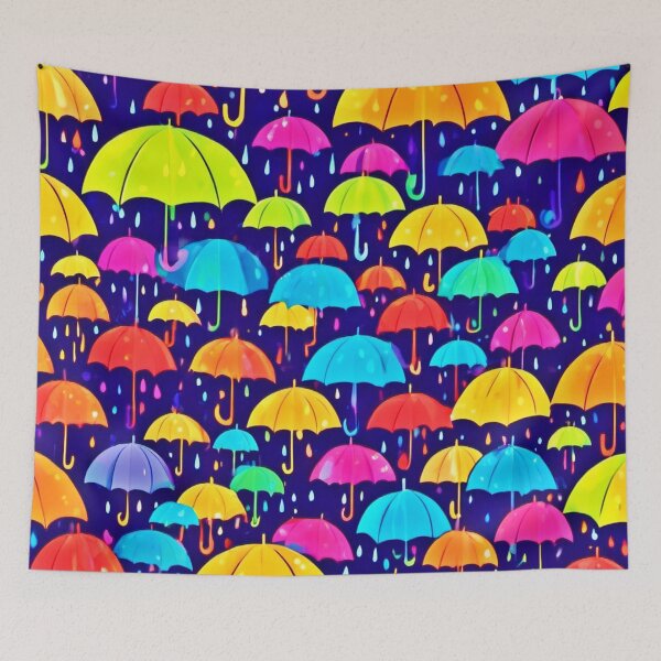 Item preview, Colorful Umbrella Rain Art designed and sold by Health And Fitness Posts e-Store.