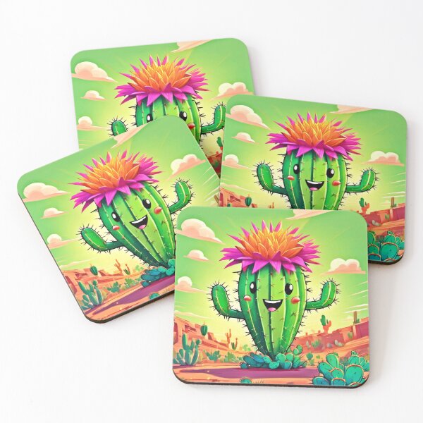 Item preview, Happy Cactus Cartoon Art designed and sold by Health And Fitness Posts e-Store.