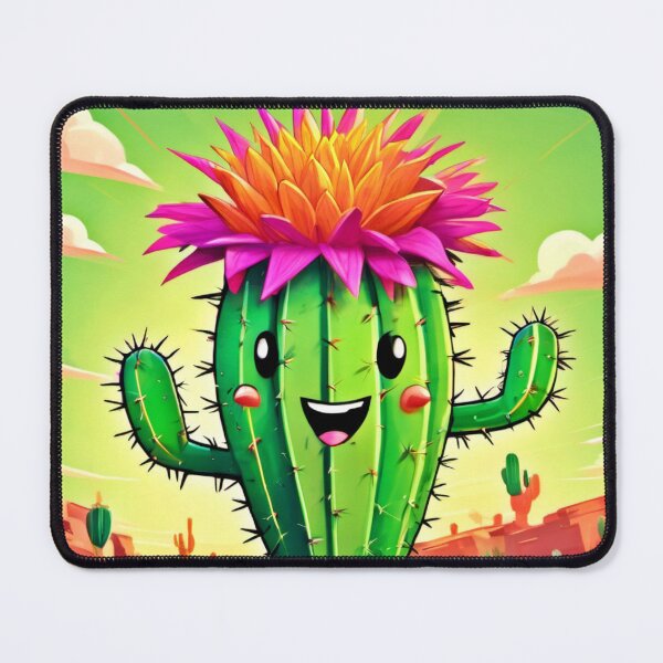 Item preview, Happy Cactus Cartoon Art designed and sold by Health And Fitness Posts e-Store.
