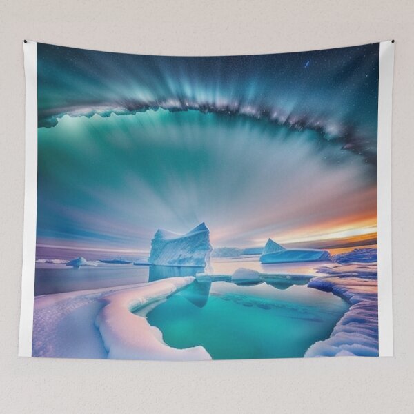 Item preview, Enchanted Antarctic Evening: Aurora Australis Illuminating Frozen Wonderland  designed and sold by EnchantedVista.